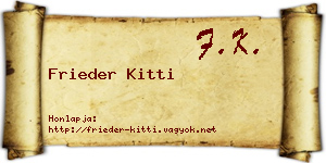 Frieder Kitti névjegykártya